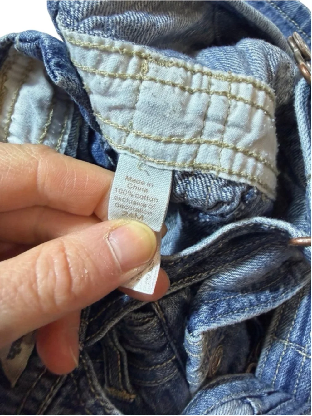 Y2K OshKosh B’gosh Denim Overall Dress 24M Blue Jumper Embroidered Toddler
